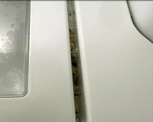 Inside the fridge before cleaning