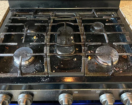 Stovetop before cleaning